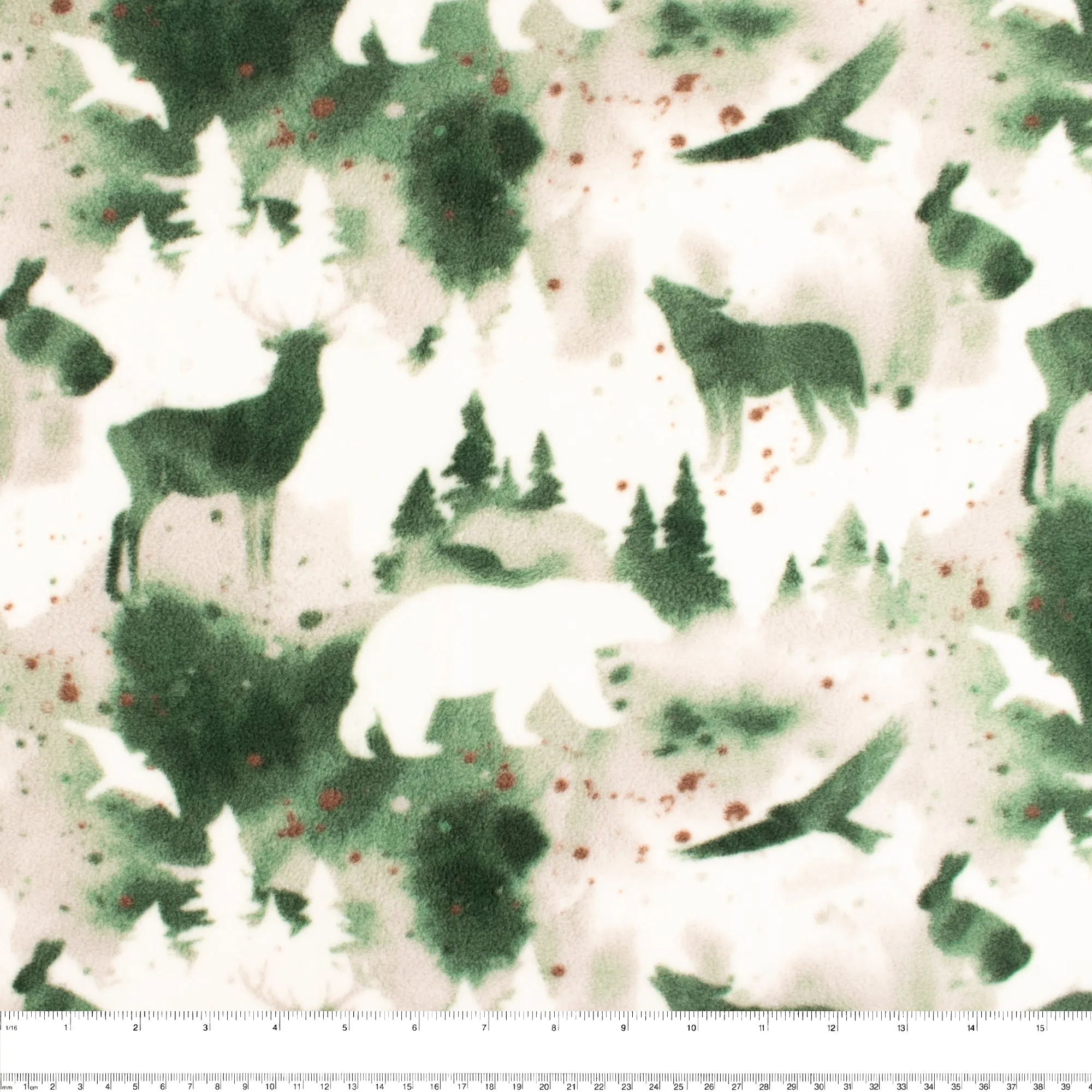 Anti-Pill Fleece Print - SLIPPY - Abstract wildlife - Green