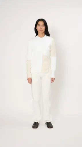 Asymmetric Crewneck in White