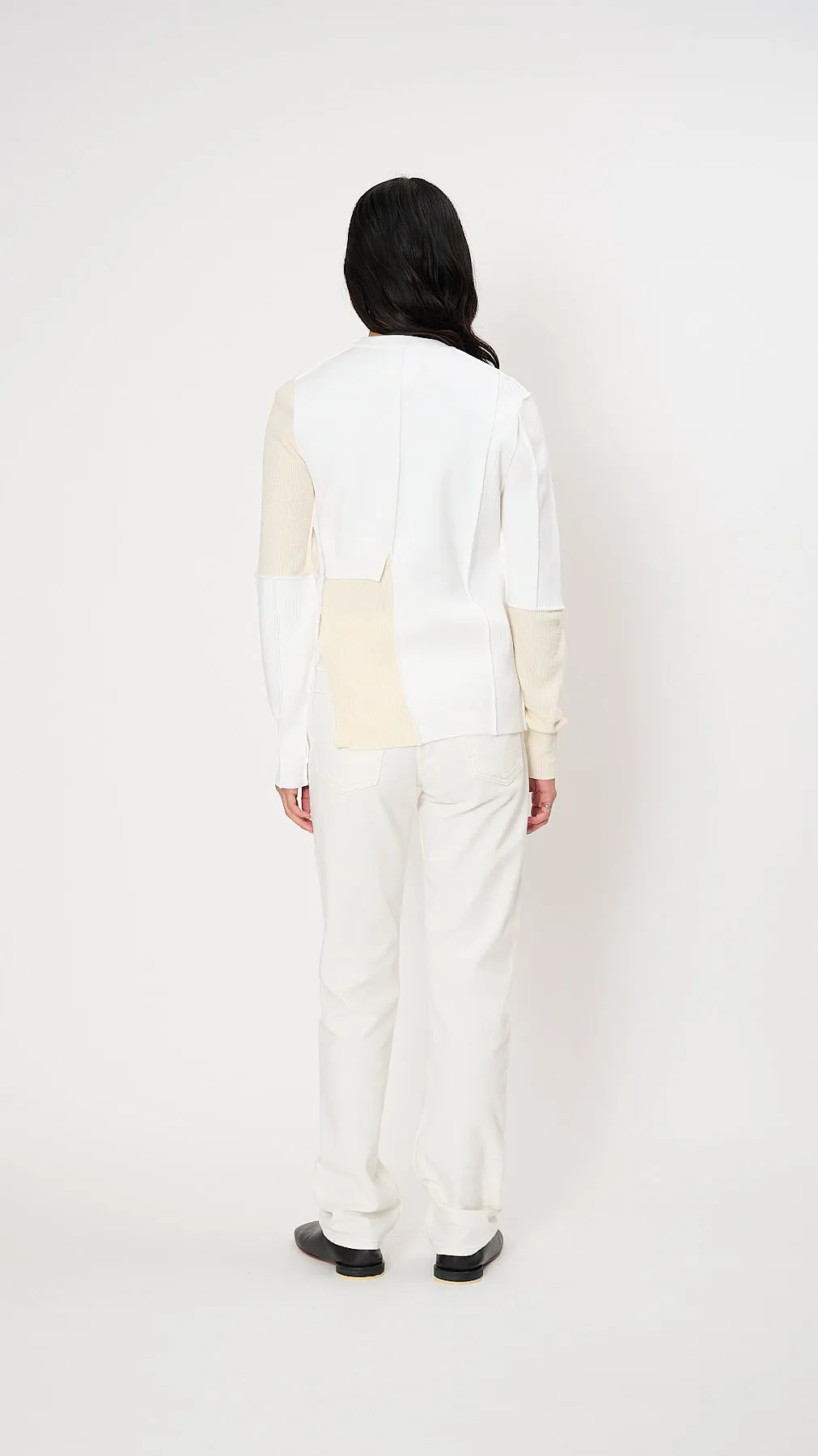 Asymmetric Crewneck in White