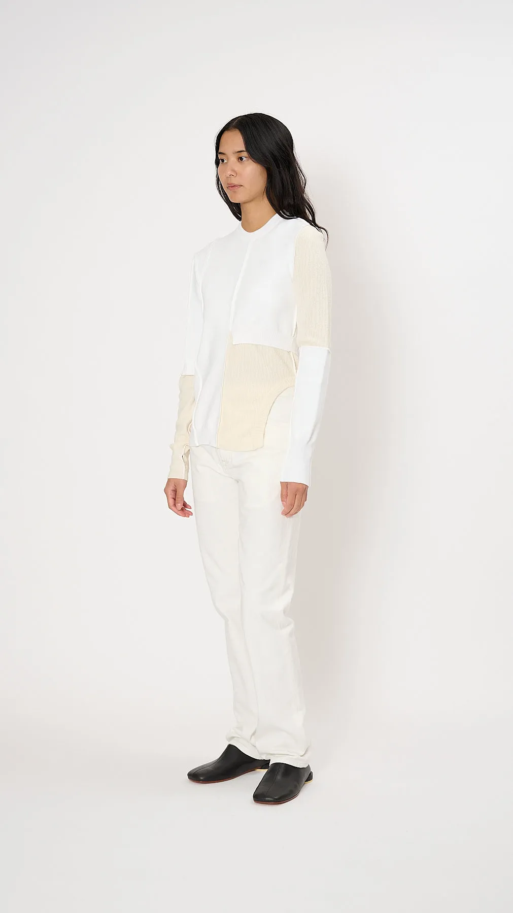 Asymmetric Crewneck in White