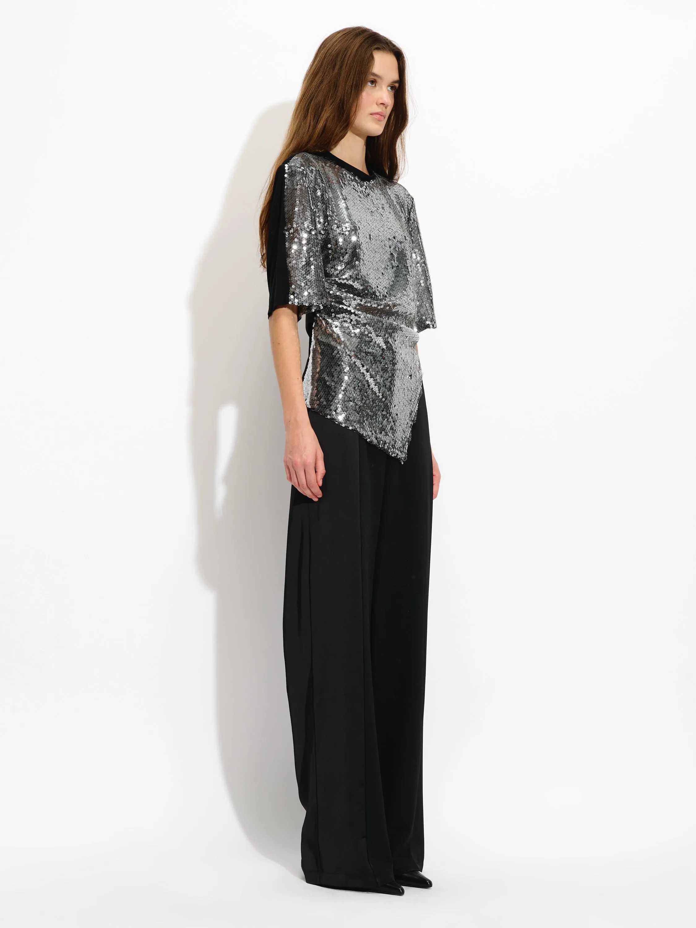 Asymmetrical Sequin Top