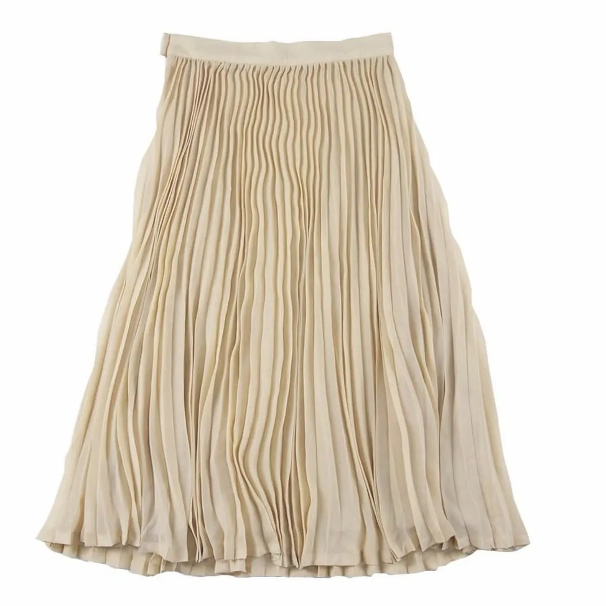 Ava Gold Pleated High Low Maxi Skirt