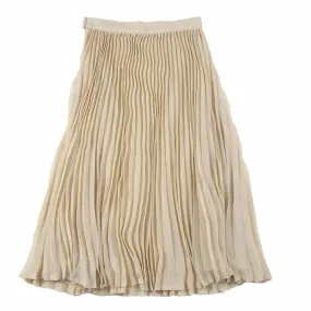 Ava Gold Pleated High Low Maxi Skirt