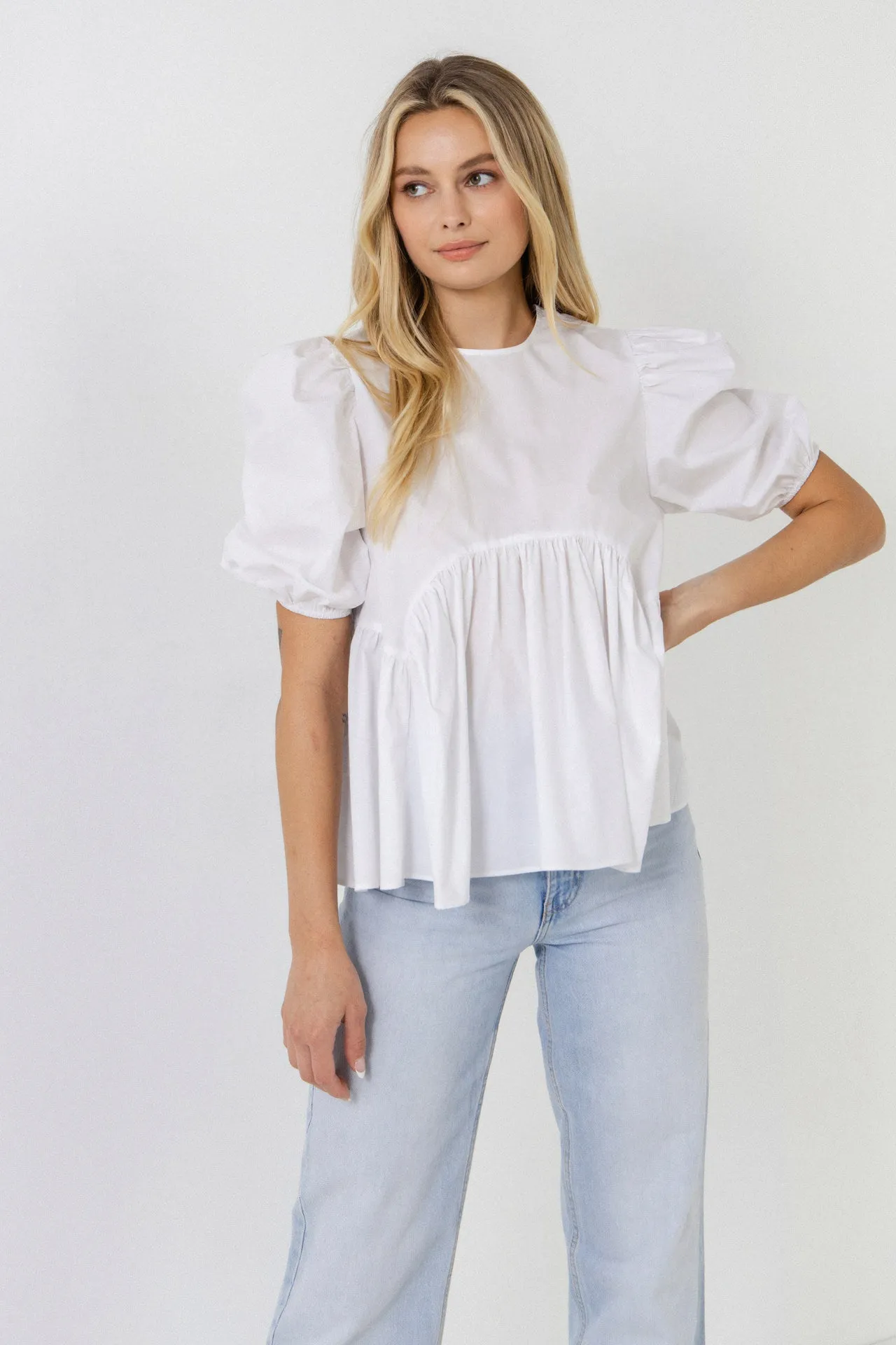 Baby Doll Top with Back Spaghetti Tie