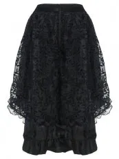 Black Shear Leaf Pattern Hi Low Skirt