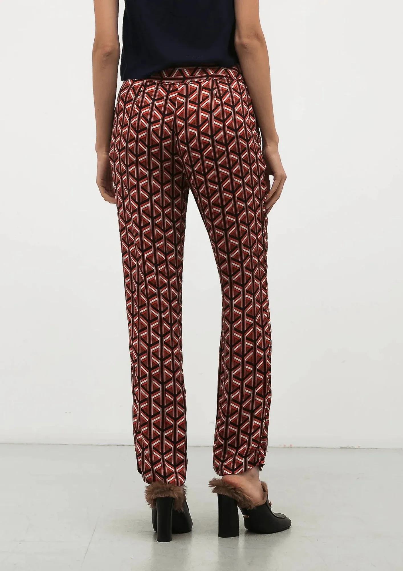 BROWN PRINTED TROUSERS