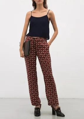 BROWN PRINTED TROUSERS