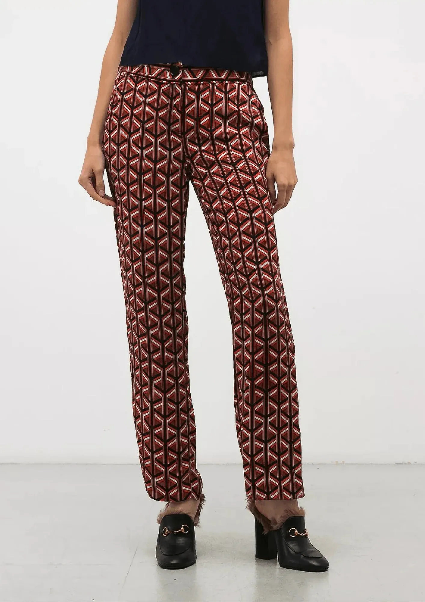 BROWN PRINTED TROUSERS