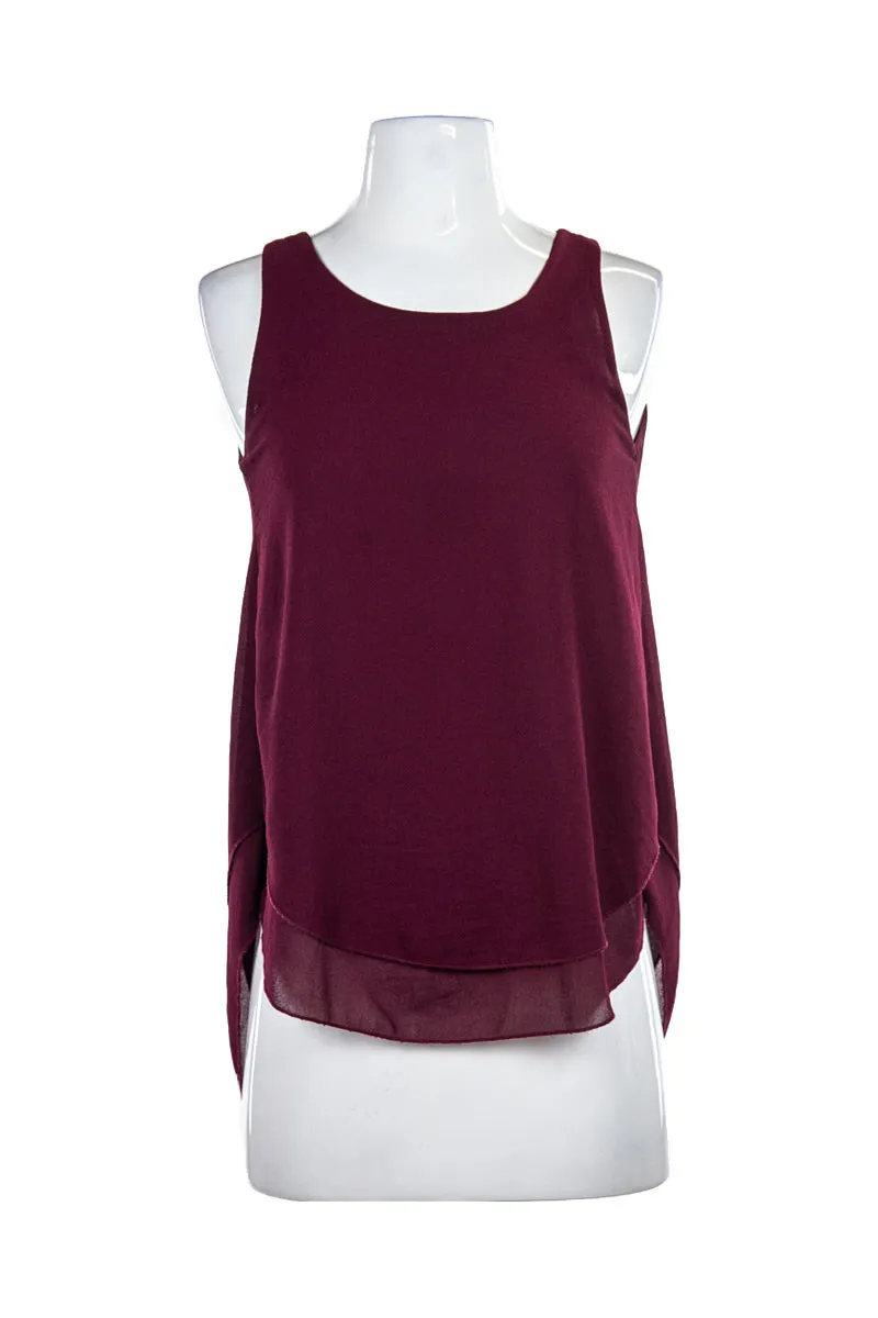 Burgundy Open-back Top