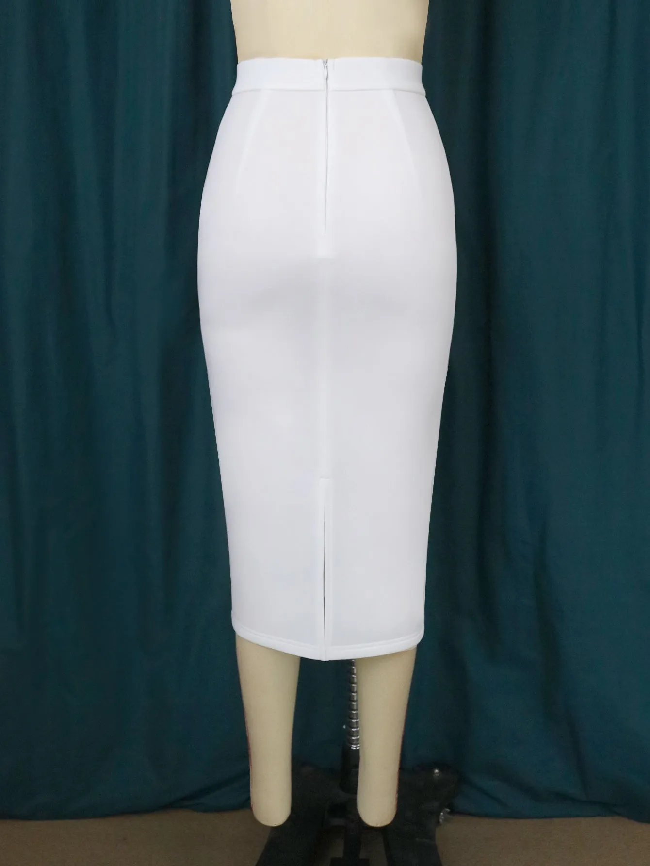 Casual Femme White High Waist Skirts