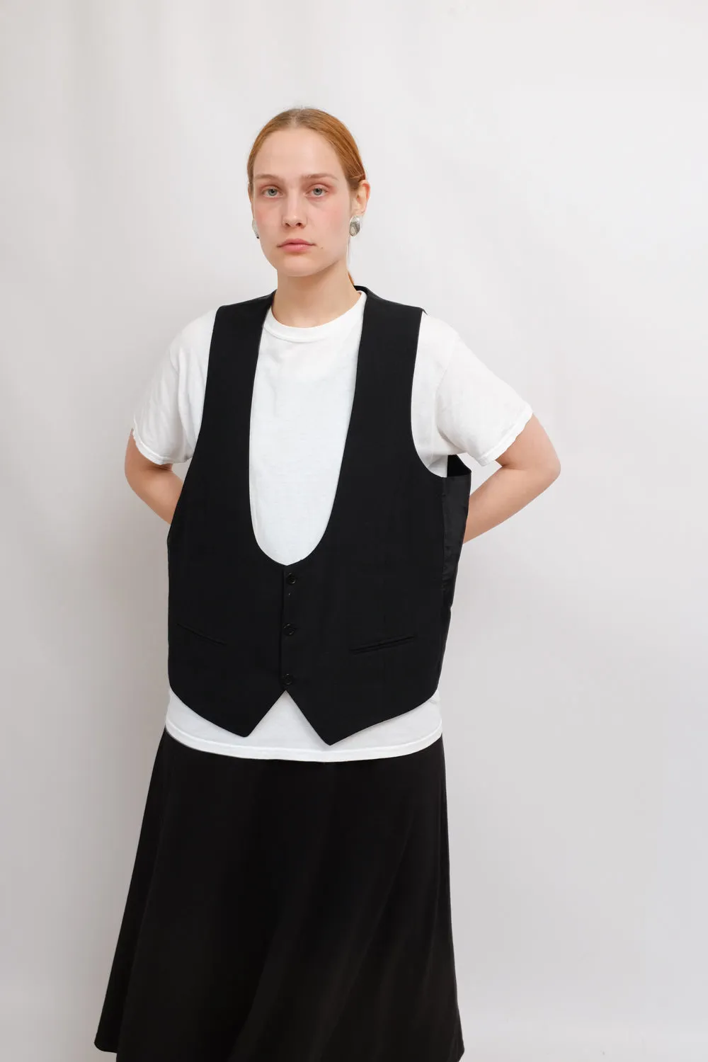 CLASSY BLACK VINTAGE SUIT VEST