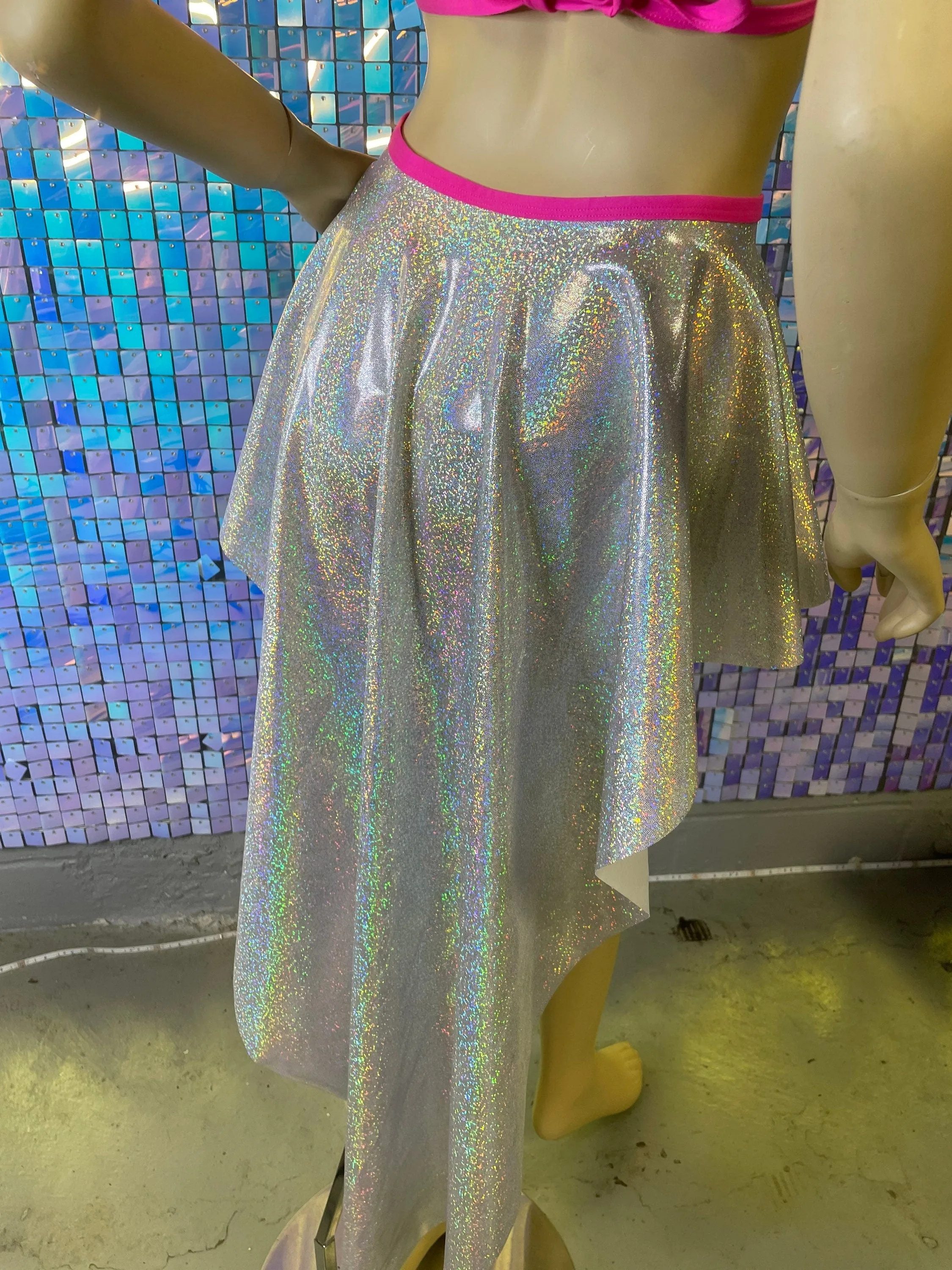 COSMIC | High Low Buckle Skirt, Rave Skirt, Festival Bottom