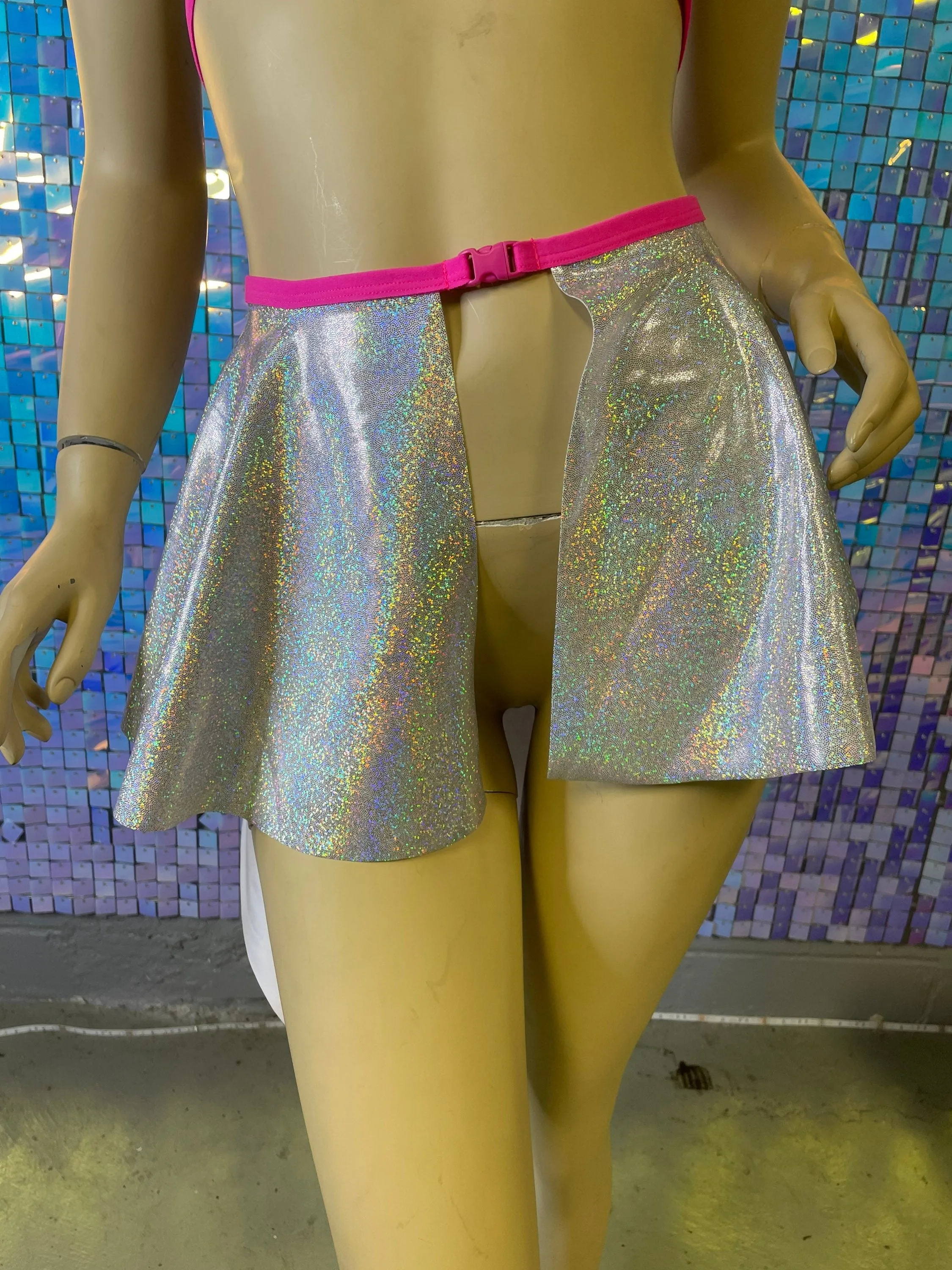 COSMIC | High Low Buckle Skirt, Rave Skirt, Festival Bottom