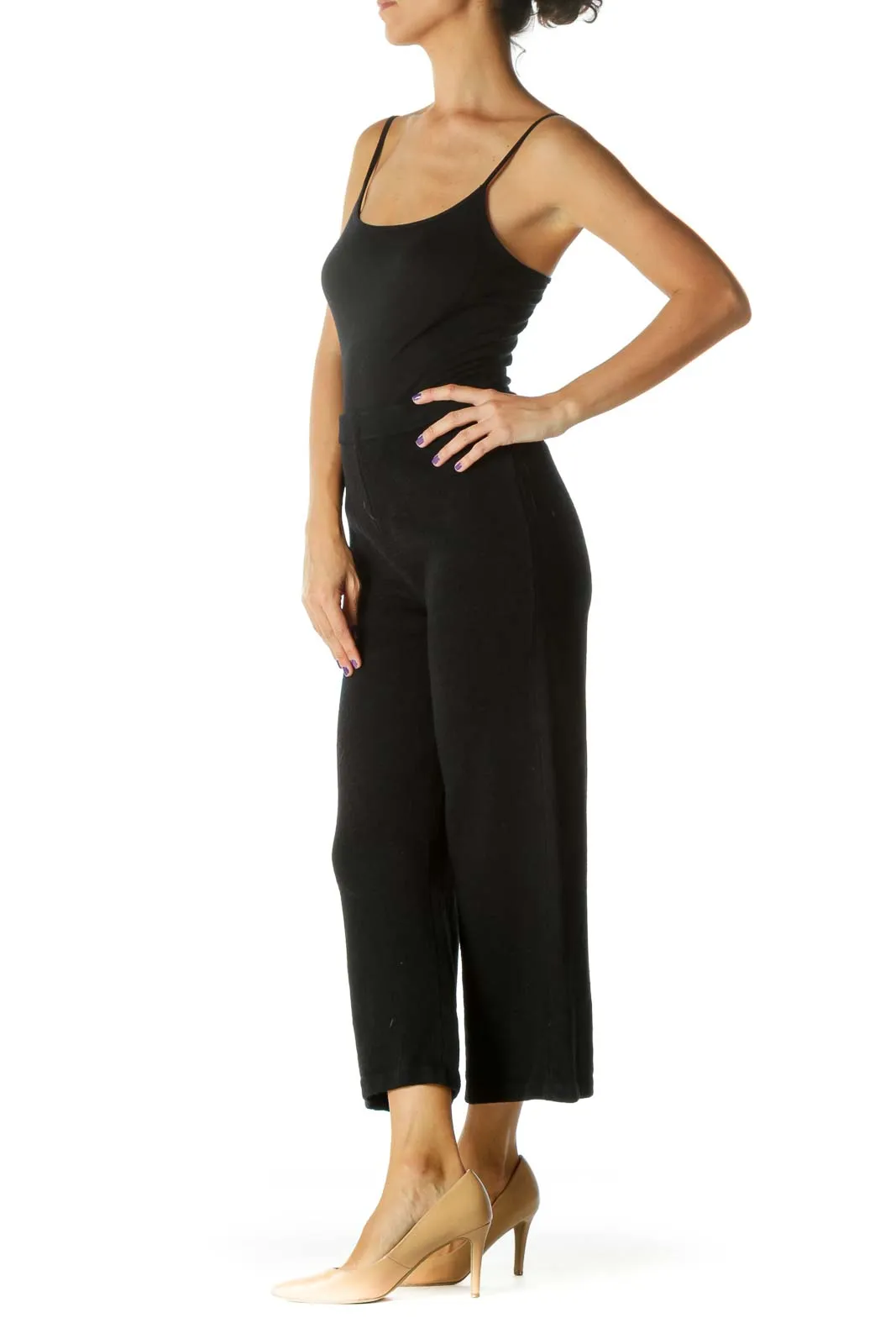 Dark Navy Wide Leg Knit Pant