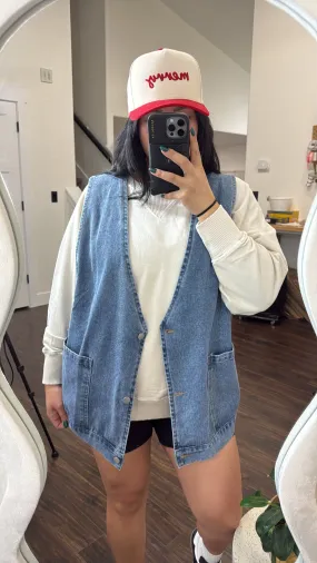 Denim oversized vest