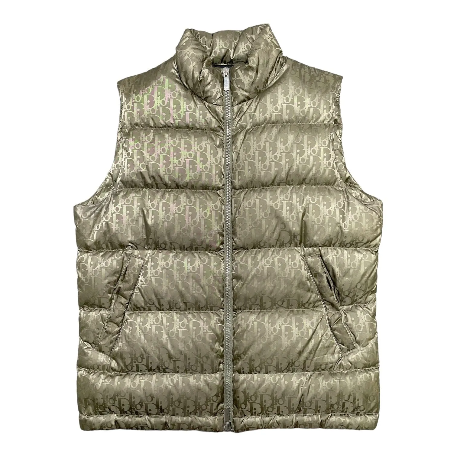 Dior Oblique Down Vest Olive Green Pre-Owned