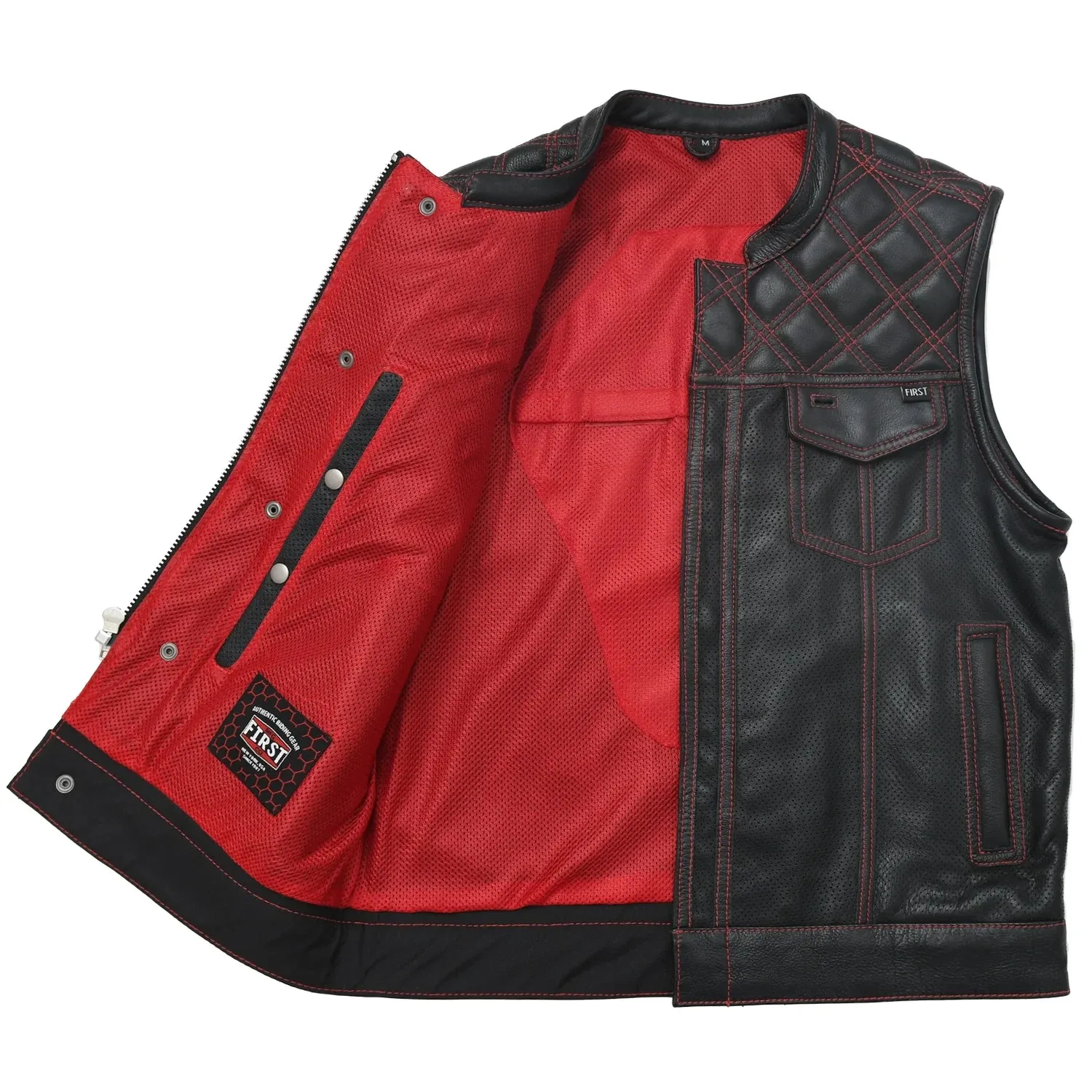 Downside Perforated Men's Motorcycle Leather Vest