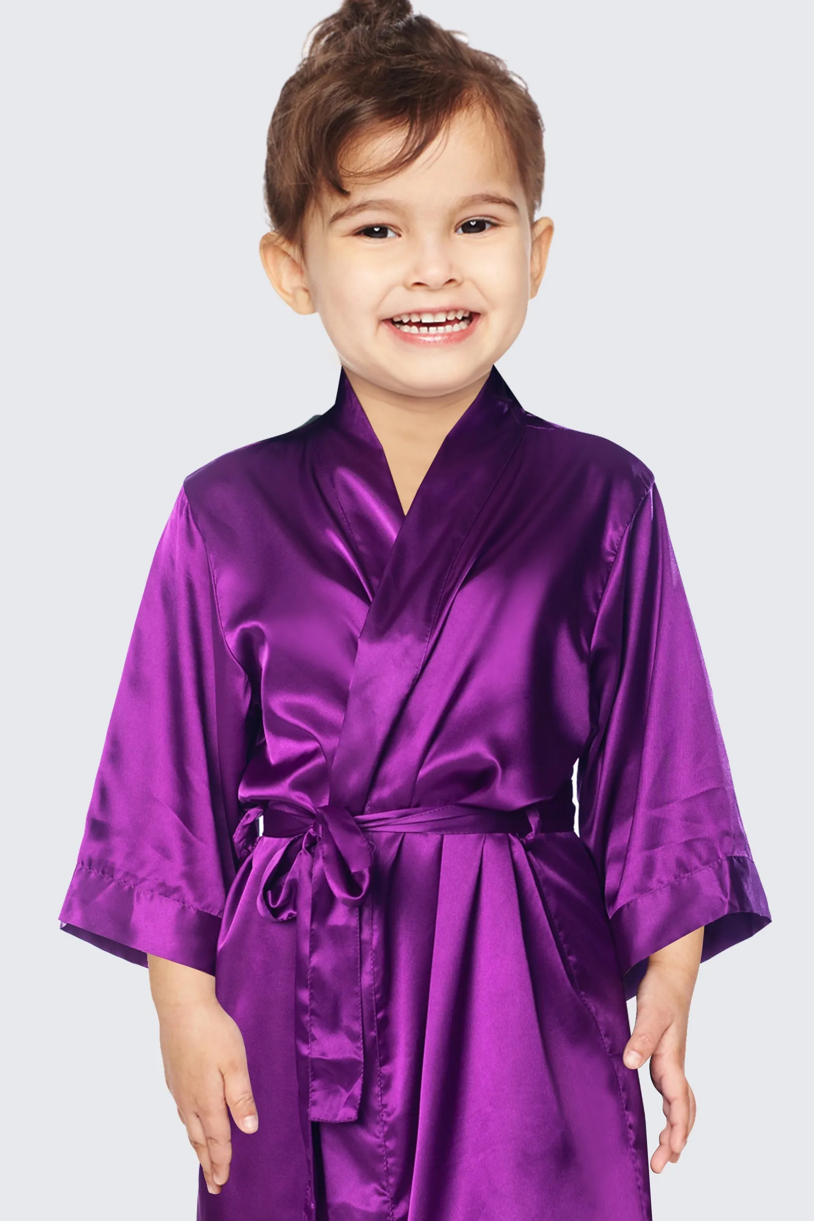 Egg Plant Satin Kimono Robe