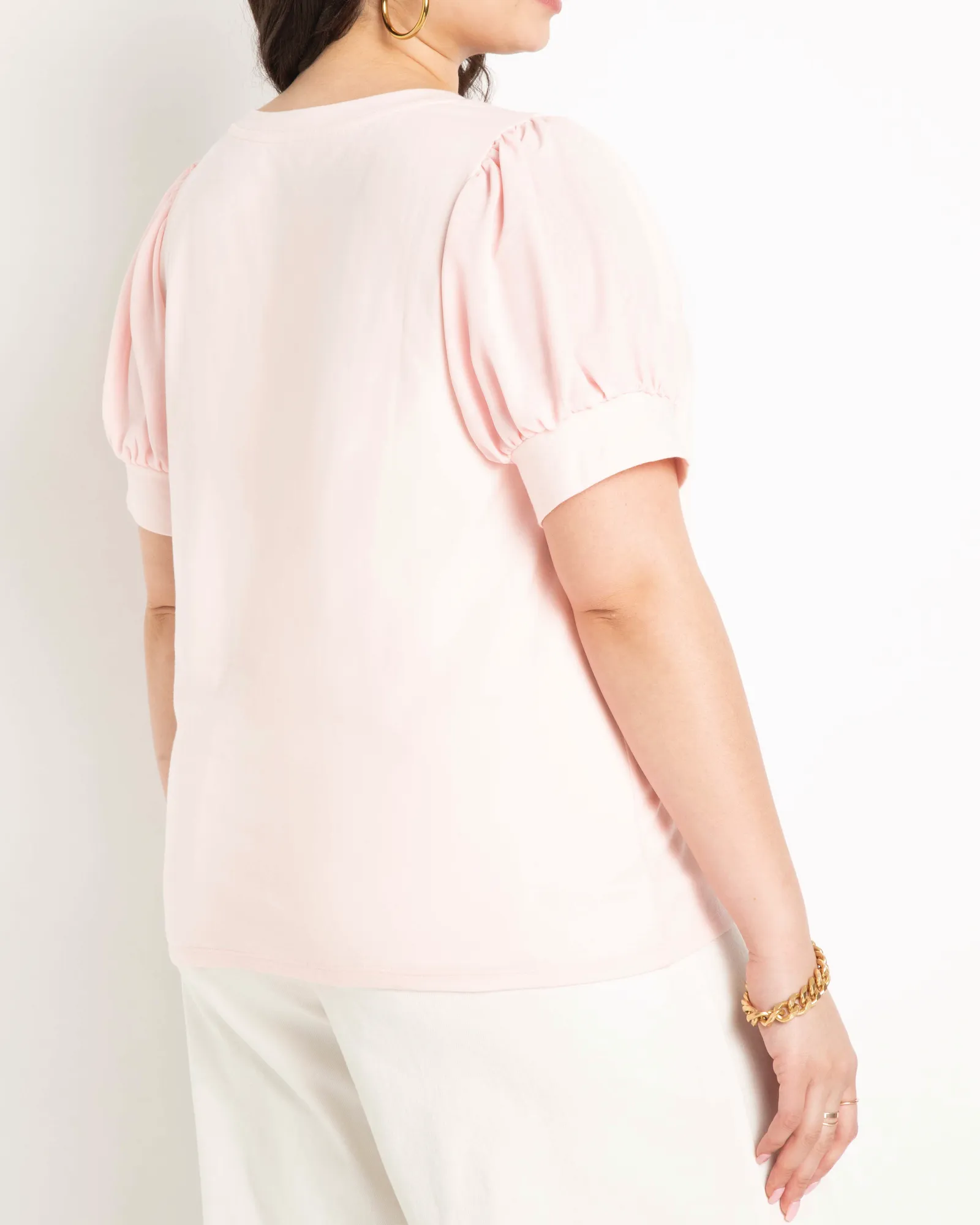 Evelyn Combo Sleeve Tee | Blush