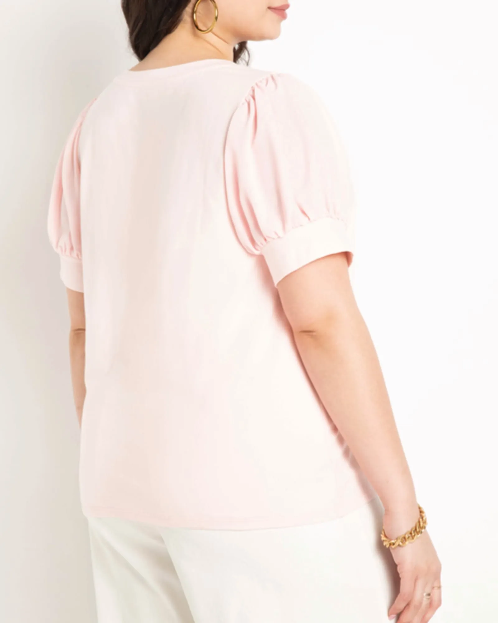 Evelyn Combo Sleeve Tee | Blush