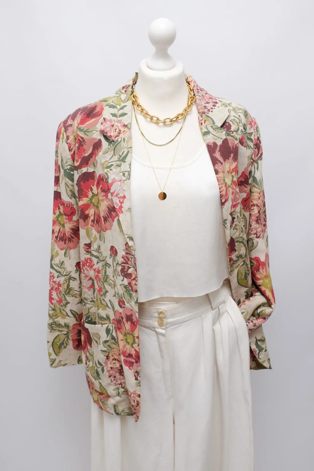 FLORAL LINEN SUMMER BLAZER