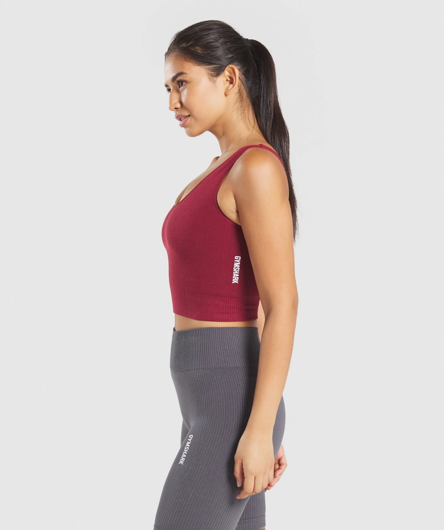 Gymshark Power Down Crop Vest - Claret