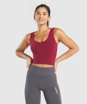 Gymshark Power Down Crop Vest - Claret