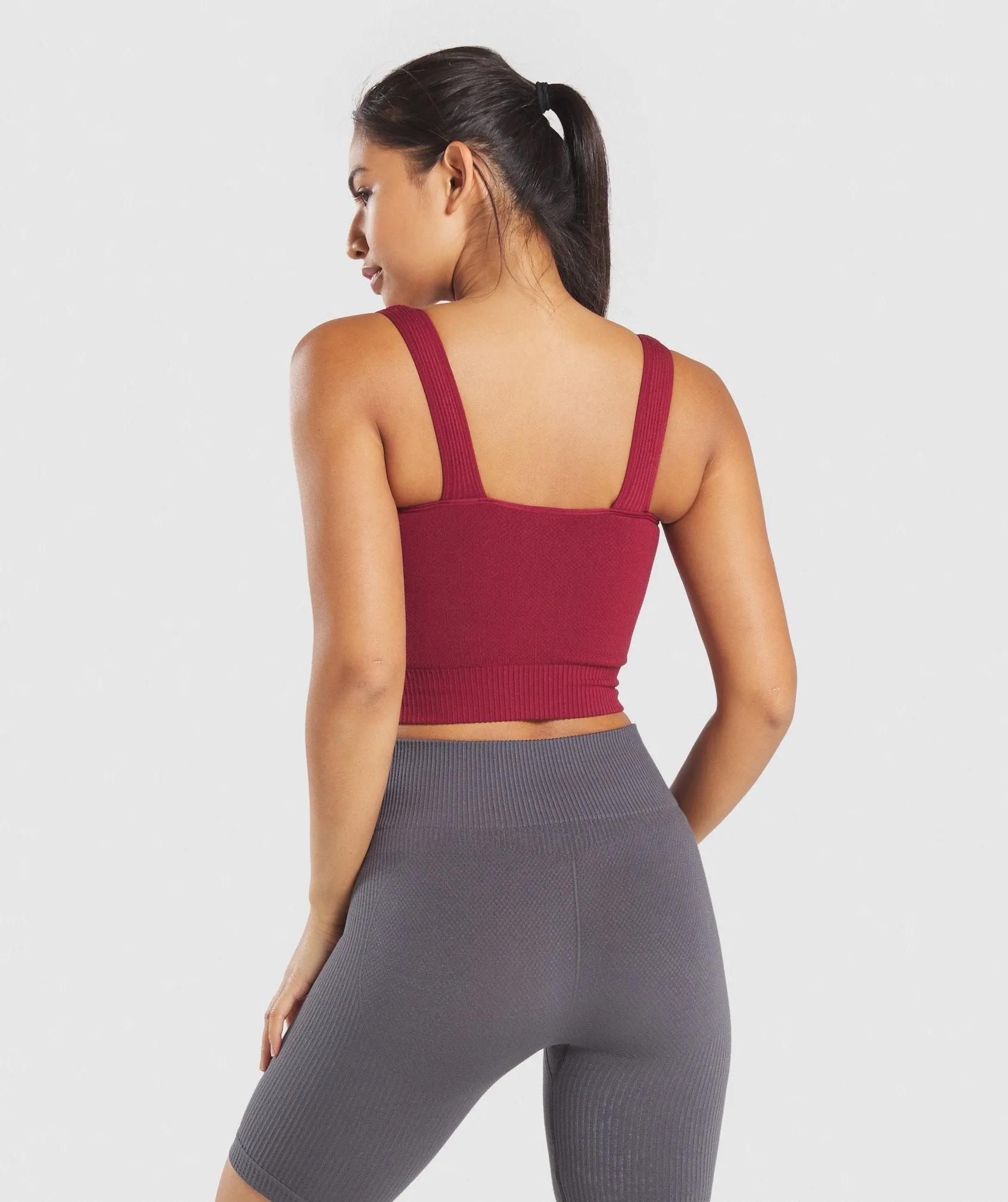 Gymshark Power Down Crop Vest - Claret