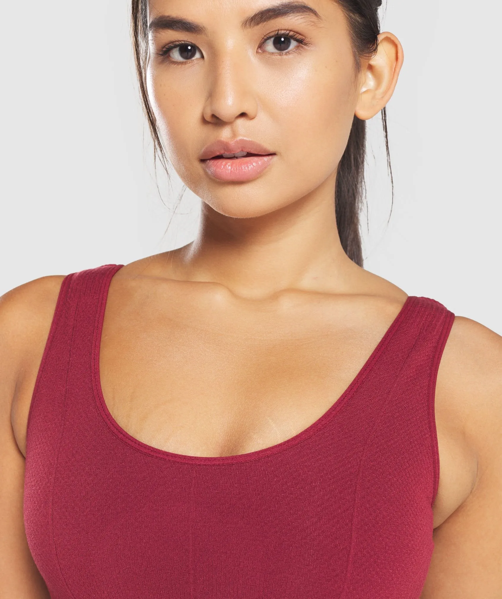 Gymshark Power Down Crop Vest - Claret