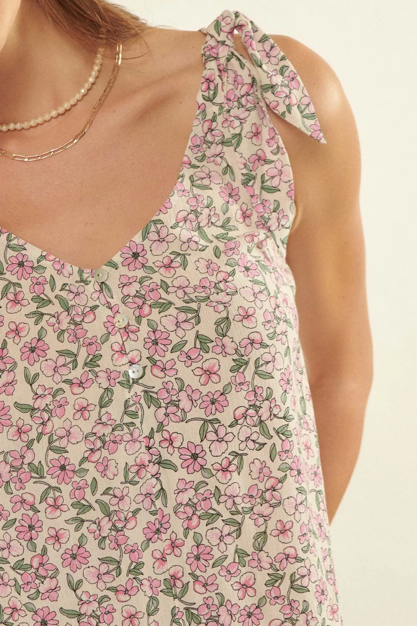 Happy Valley Floral Tie-Strap Tank Top