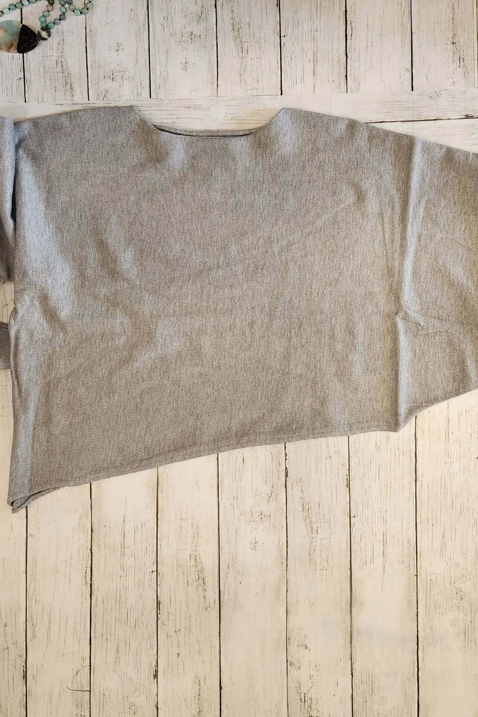 Heather Gray Asymmetrical Sweater Top