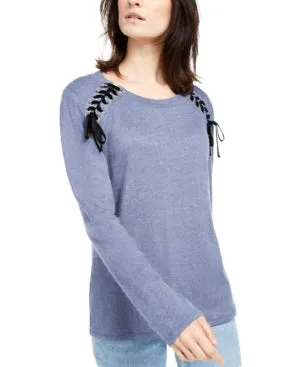 Inc Women's Lace-up Scoop-Neck Top