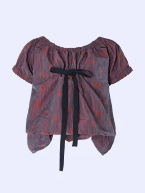 Ivor top navy burgundy