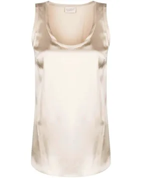 Ivory Silk Scoop Neck Tank