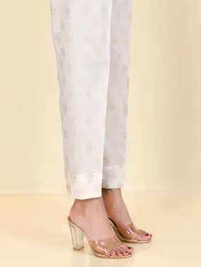 Jacquard Trousers - White