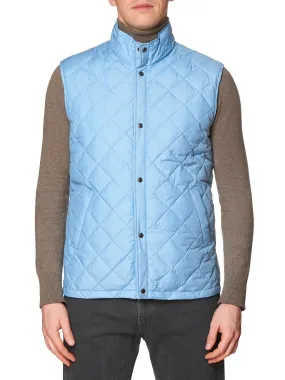 KITON KIRED Super Litek 60g "Peter" Sky Blue Quilted Cotton Goose Down Vest 50 M