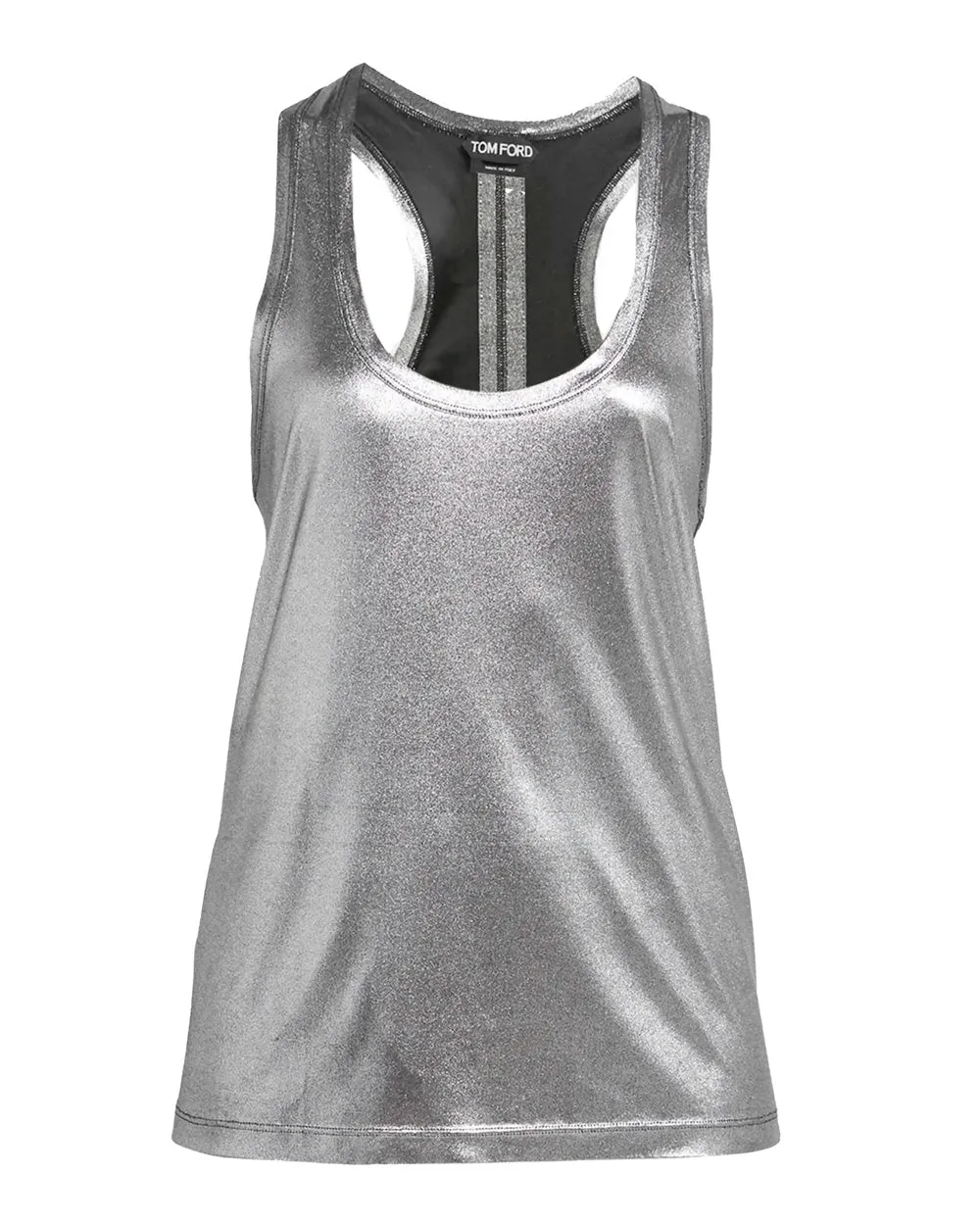 Laminated Fluid Jersey Racer Back Tank Top