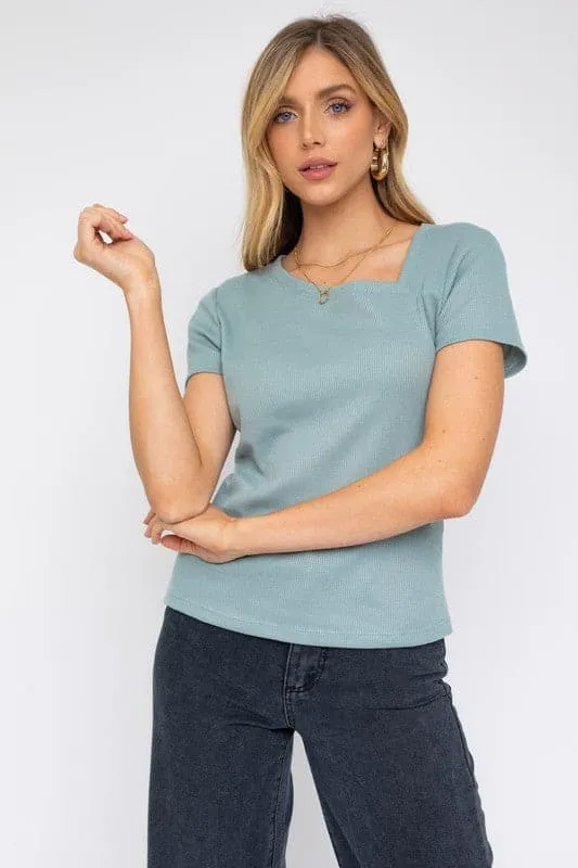 Liliana Asymmetrical Short Sleeve Top