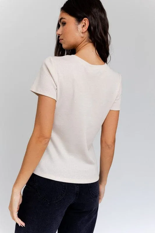 Liliana Asymmetrical Short Sleeve Top