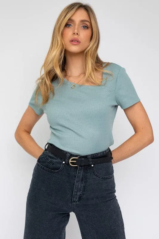 Liliana Asymmetrical Short Sleeve Top