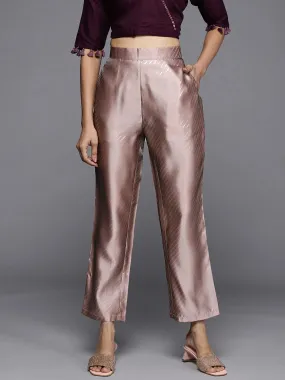 Mauve Printed Silk Trousers