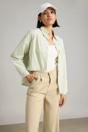 Mint Green Asymmetrical Shirt