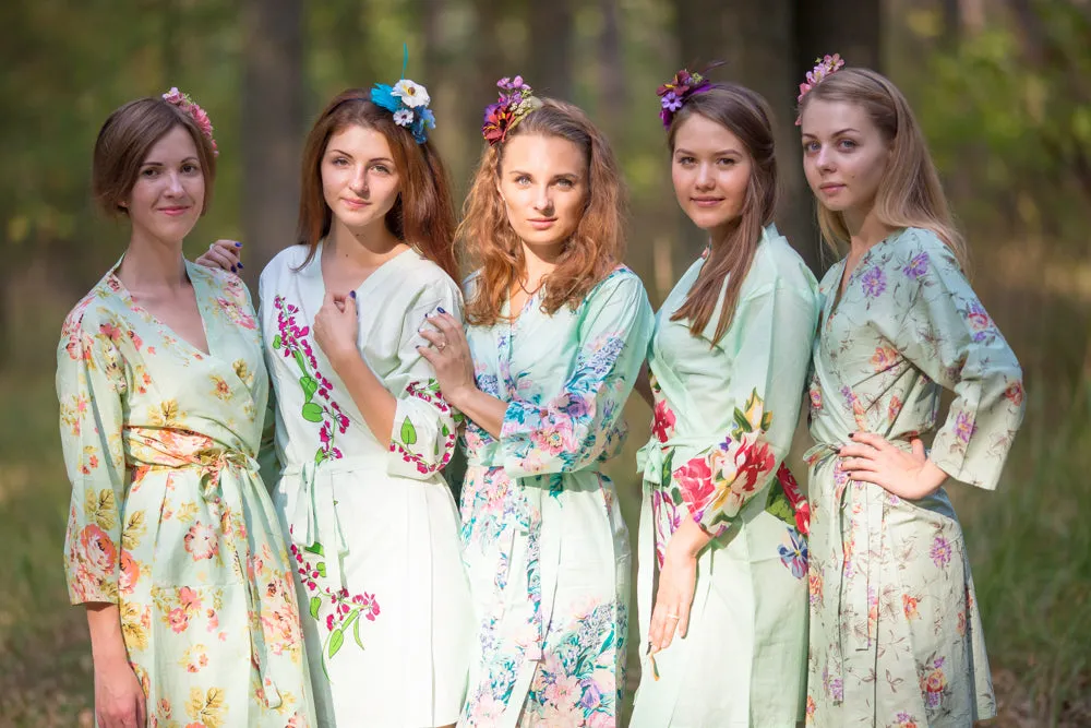 Mismatched Mints Bridesmaids Robes