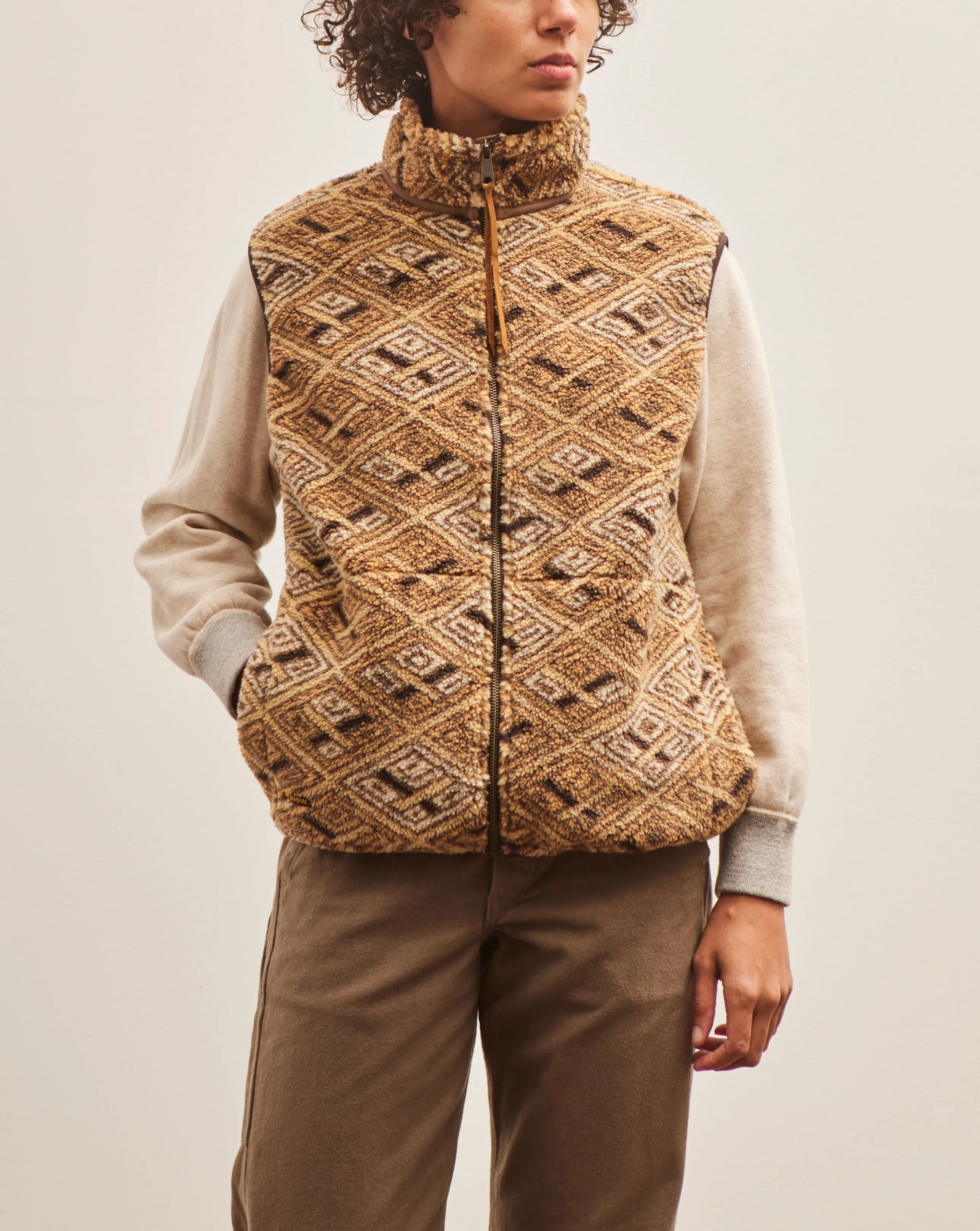 OrSlow Boa Fleece Vest, African Pattern