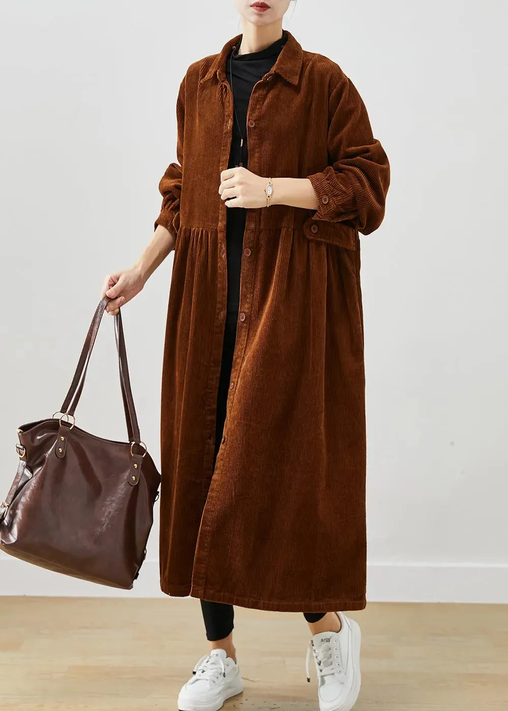 Oversized Corduroy Trench Coats