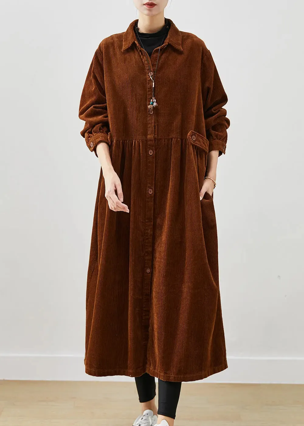 Oversized Corduroy Trench Coats