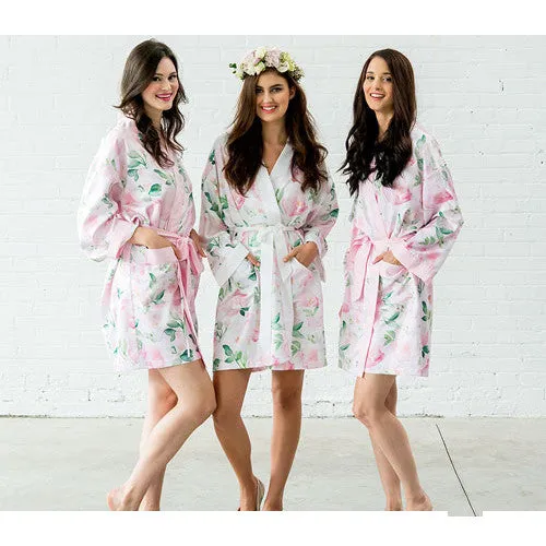 Personalized Silky Kimono Bridesmaids Robes