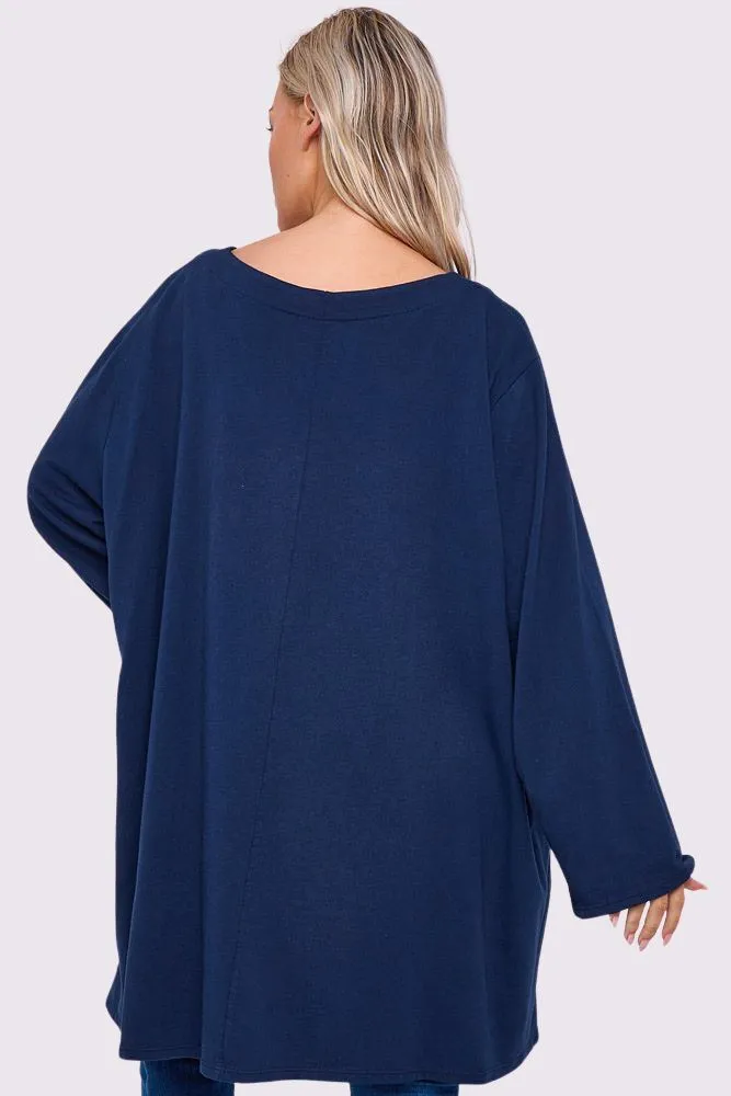 Plain Layered High Low Hem Cotton Top