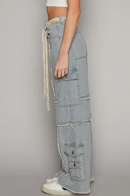 POL20 - STRIPED WIDE LEG PANTS