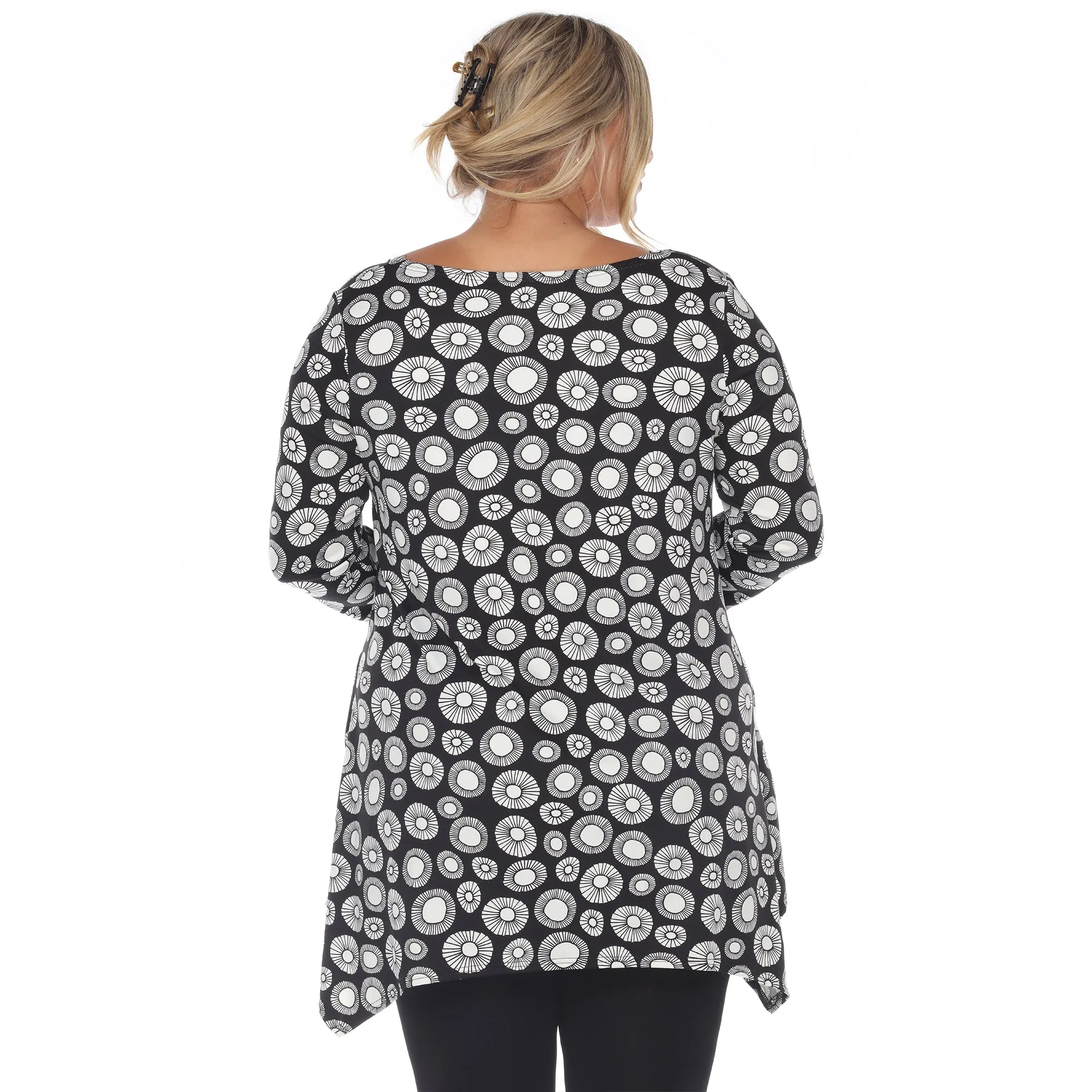 Printed Geometric Circle Tunic Top - Plus